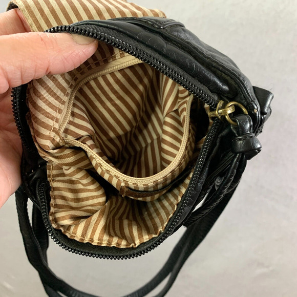 Womens Y2K Micro Purse Black Soft Vegan Leather Crossbody Option Side Pockets - Picture 11 of 16